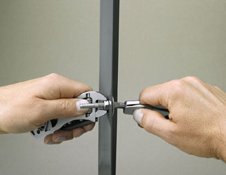 Use each handle to tighten nuts and bolts from each side